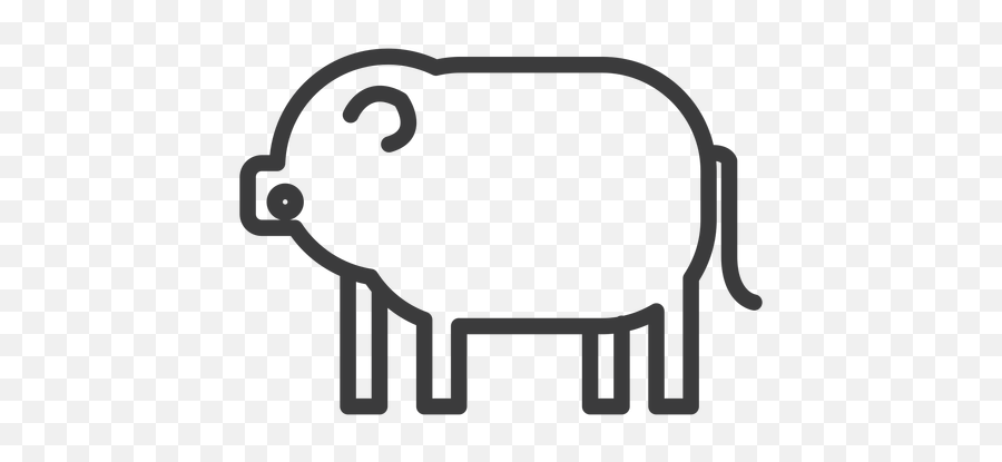 Pig Ear Fat Tail Snout Divinity Stroke - Transparent Png Horizontal Emoji,Leaf Pig Emoji