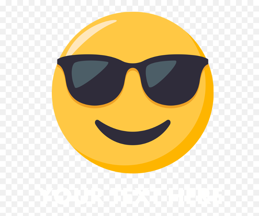 Emoji Sunglasses Face Personalized Dark - Emoticon Glasses Png,Mustache Emoticons