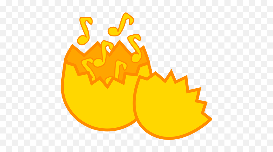 Music From Egg Vector Illustration - Chicken Come Out Of Egg Emoji,Music Note Emojis