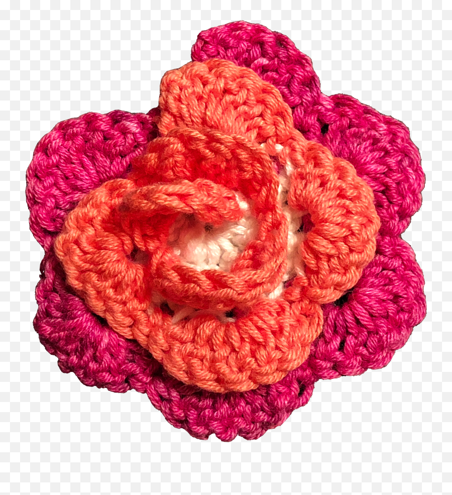 Crochet Flower Pink Orange Floral - Crochet Emoji,Crochet Emoji
