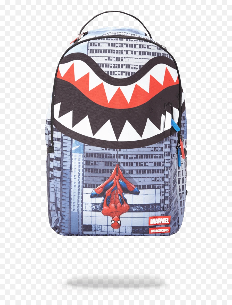 Sprayground Backpack Spiderman Upside - Spiderman Sprayground Backpack Emoji,Emoji Bookbags
