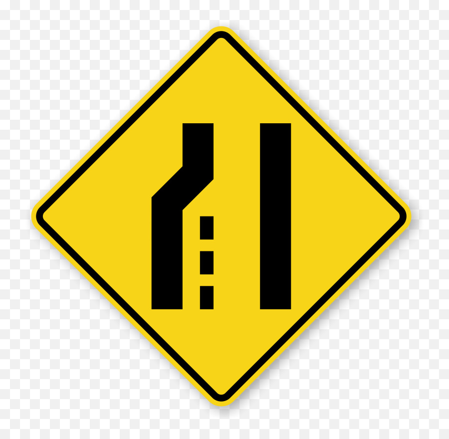 Highway Clipart Lane Highway Lane - Right Lane Ends Sign Emoji,Highway Emoji