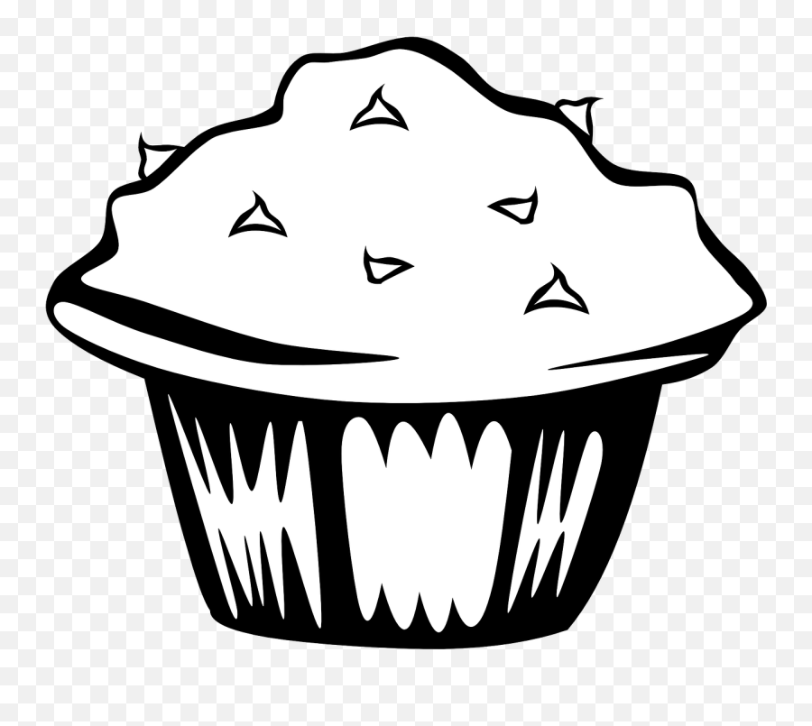 Muffin Fast Food Bakery Bread - Muffin Clipart Black And White Emoji,Emoji Birthday Cupcakes