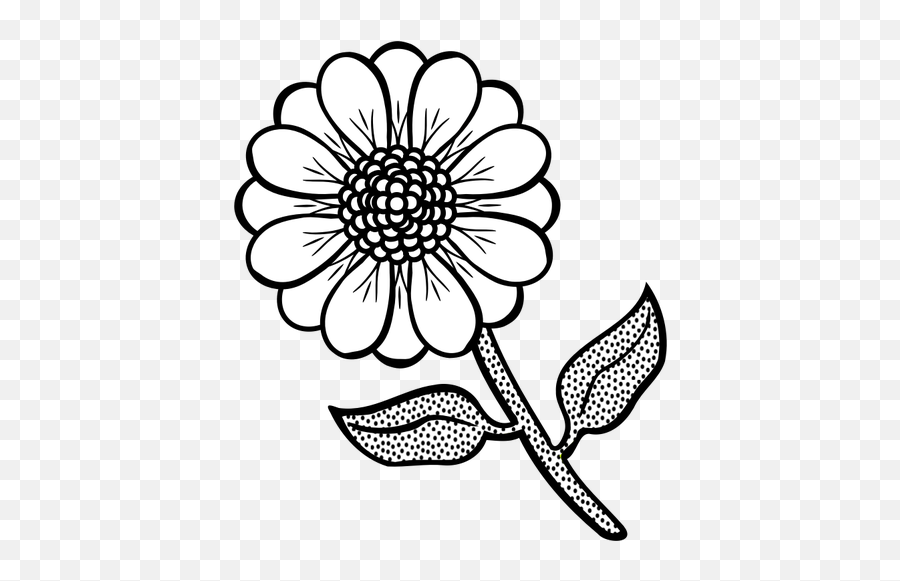Vector Drawing Of Spotty Stem Flower - Flower Black And White Emoji,Hawaiian Flower Emoji