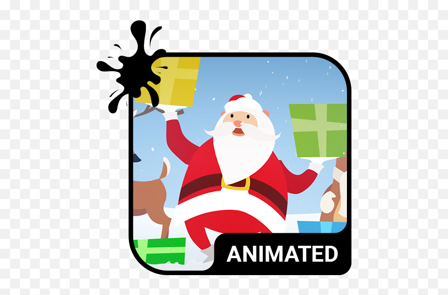 Santa Dance Animated Keyboard Live - Animated Tornado Emoji,Dancing Santa Emoticon