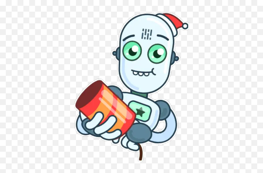Christmas Robot Stickers For Whatsapp - Cartoon Emoji,Bongo Cat Emoji