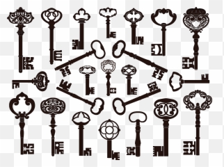 Vintage Keys Clipart - Old Vector Emoji