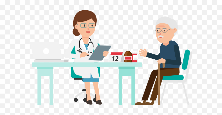 Doctor And Patient Clipart Png - Doctor And Patient Cartoon Png Emoji,Female Doctor Emoji
