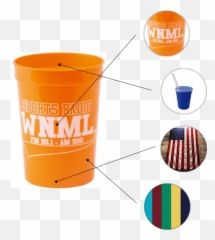 12 oz Smooth Plastic Stadium Cup - Graphic Design Emoji