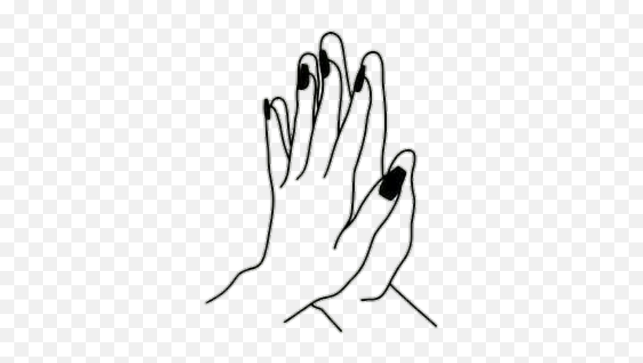 Hands Love Cute Couples Black White Freetoedit - Aesthetic Hands Line Art Emoji,Black Emoji Hands