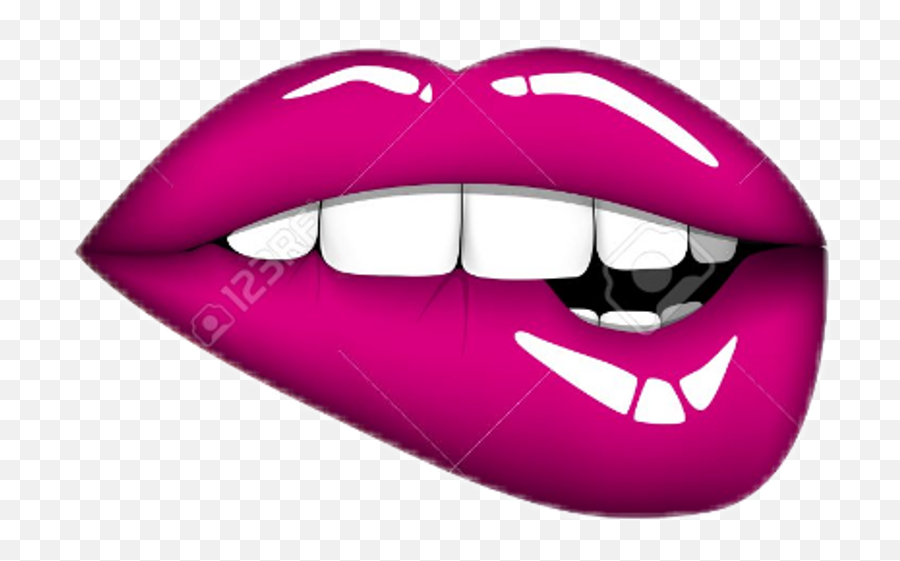 Transparent Red Cartoon Lips Clipart - Lips Clipart Emoji,Pouty Lips Emoji