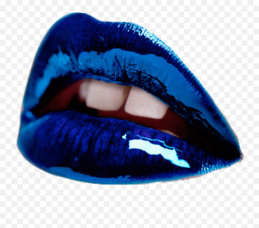 Sexy Darkblue Blue Sticker By Jennifer Davis - Fortune Rossetto Blu Emoji,Black Lips Emoji