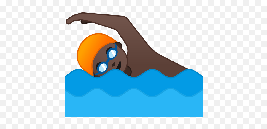 Swimming Emoji With Dark Skin Tone - Swimming Clipart Transparent Background,Swimmer Emoji