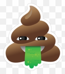 Vomiting Poop Emoji Sticker - Poop Emoji,Clam Emoji
