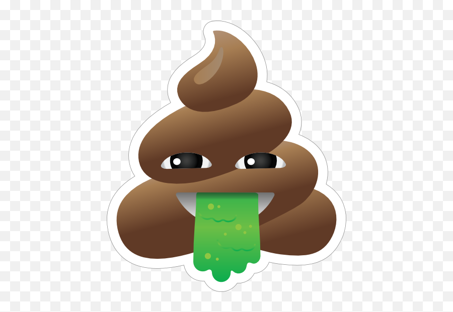 Vomiting Poop Emoji Sticker - Poop Emoji,Clam Emoji
