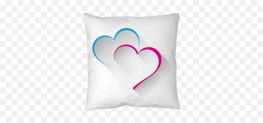 Vector Logo Two Hearts Throw Pillow - Good Morning Hd Love Emoji,Throwing Confetti Emoticon