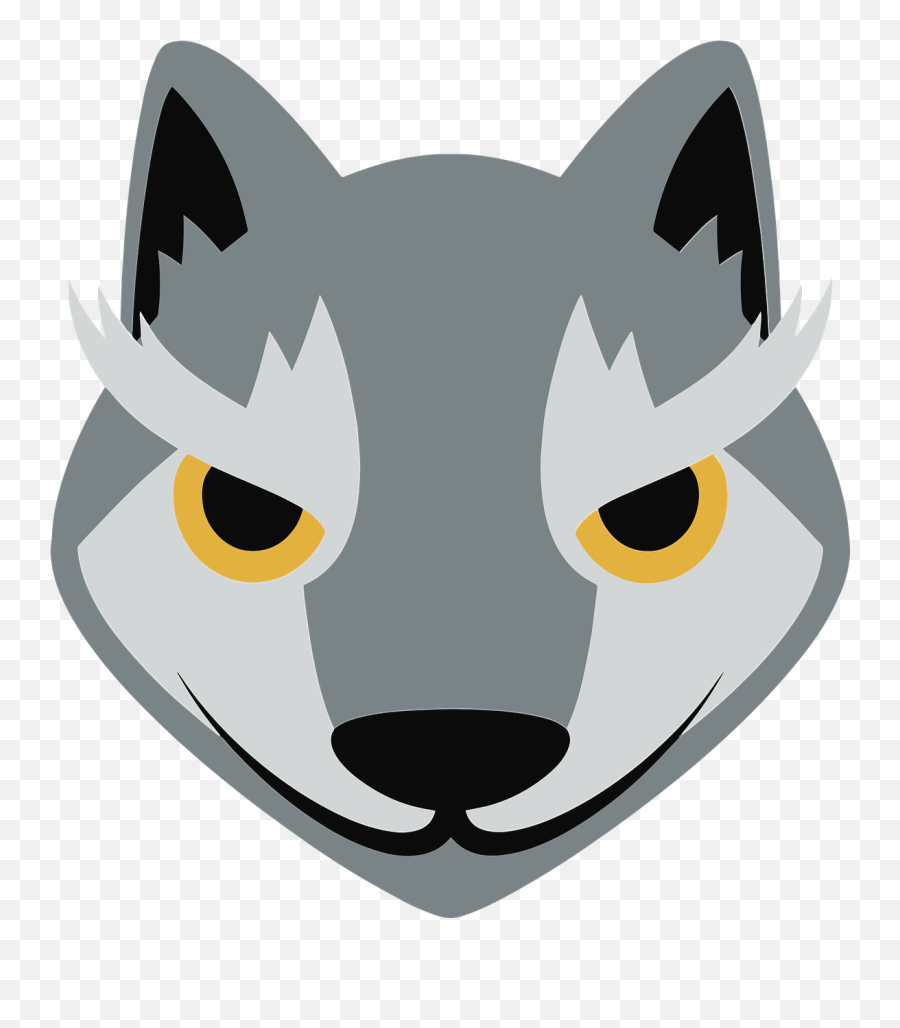 Wolf Emoji Animals Emoticons Illustration - Cute Wolf Face Cartoon,Emojis
