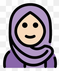 Woman With Headscarf Emoji Clipart - Kopftuch Frau Clipart,Purple Emoticon