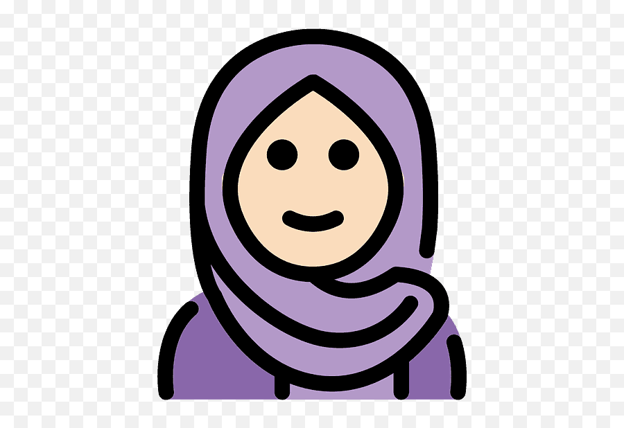 Woman With Headscarf Emoji Clipart - Kopftuch Frau Clipart,Purple Emoticon