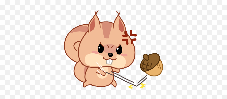 Kwipi Squirrel Love Acorn - Happy Emoji,Squirrel Emoticon