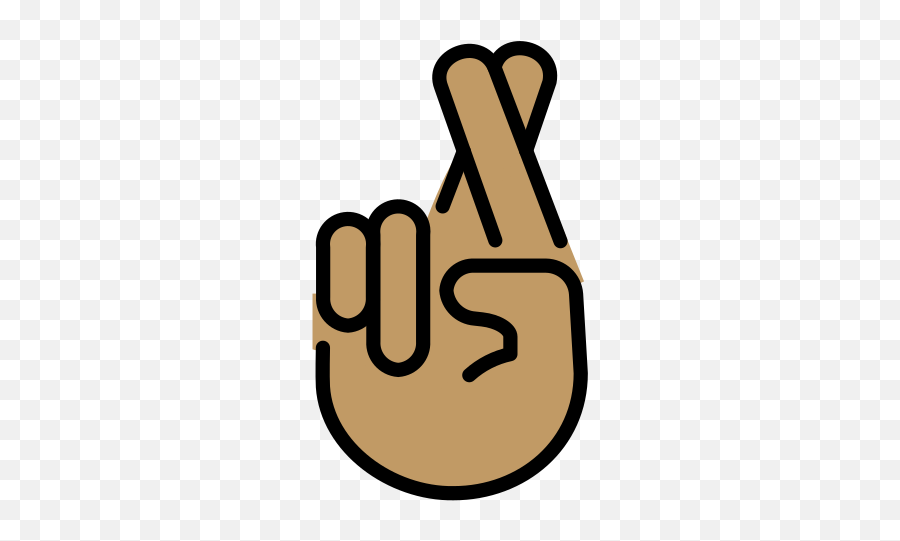 Crossed Fingers Medium Skin Tone Emoji - Dibujo De Este Emoji,3 Fingers Emoji