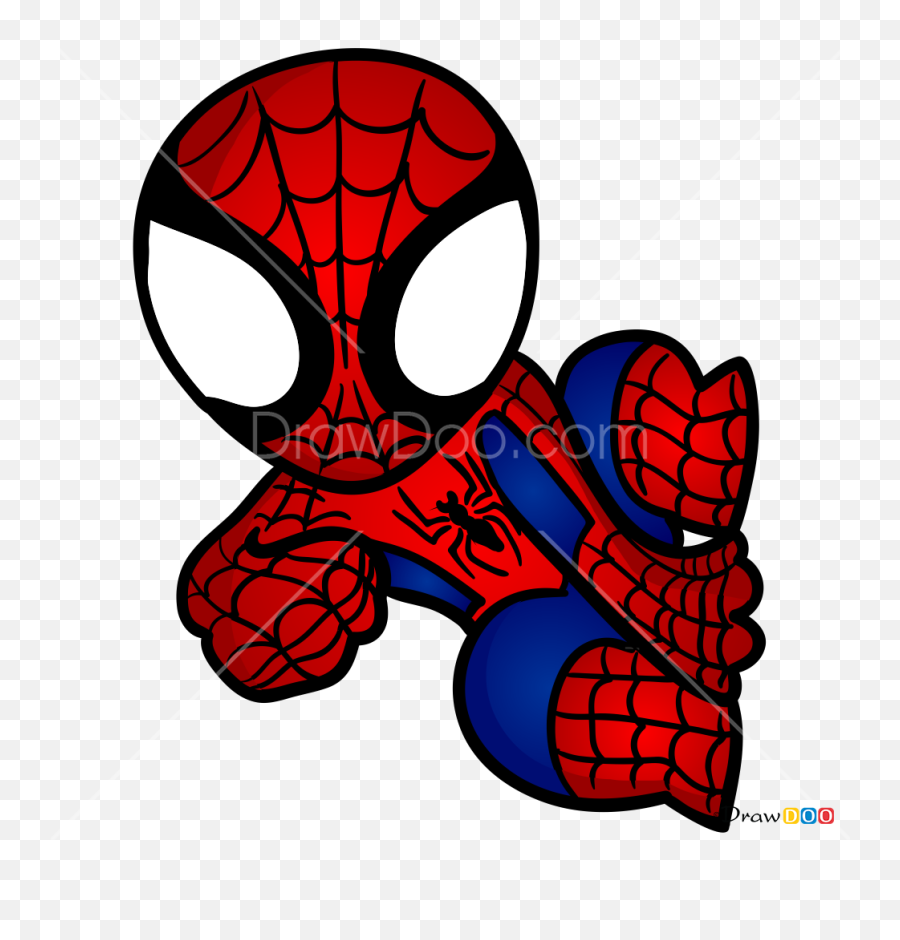 How To Draw Spiderman Chibi Superheroes - Spiderman Clipart Png Emoji,Spider Man Emoji