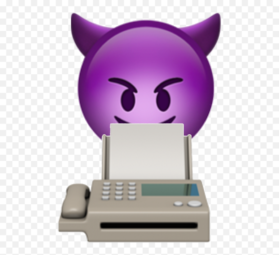 Download Evil Face Hovering Over Fax Machine - Ios Fax Machine Emoji,Demon Emoji
