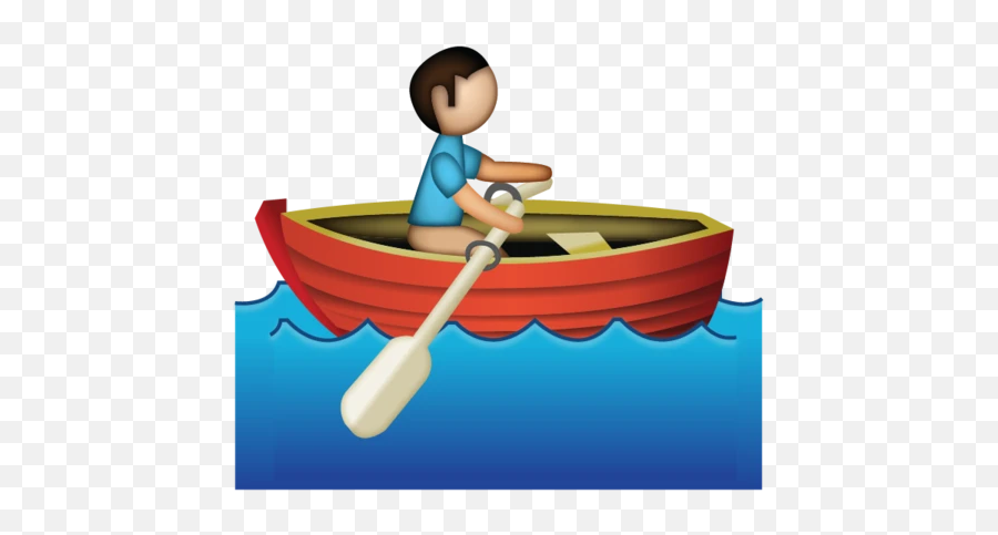 Man Rowing Emoji - Upstream And Downstream Boat,Fishing Emoji
