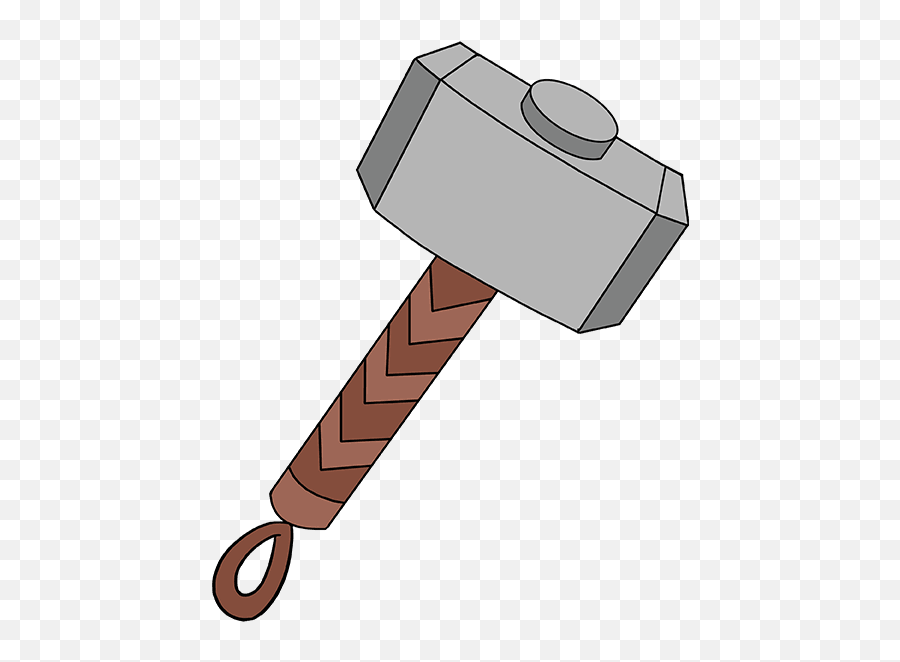 How To Draw Thors Hammer - Thor Hammer Drawing Easy Emoji,Mjolnir Emoji