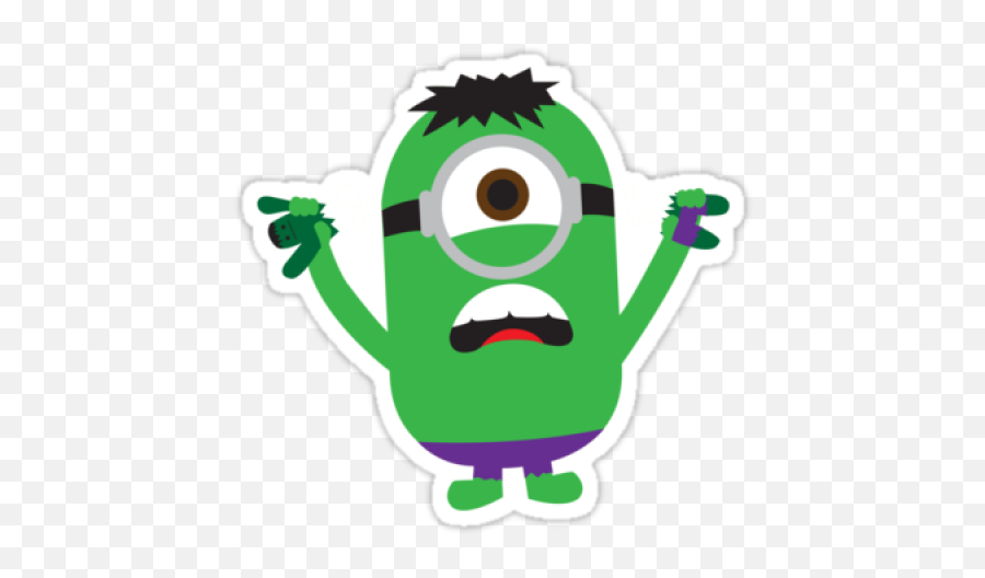 Minion Hulk Sticker - Hulk Minion Emoji,Hulk Emoticon
