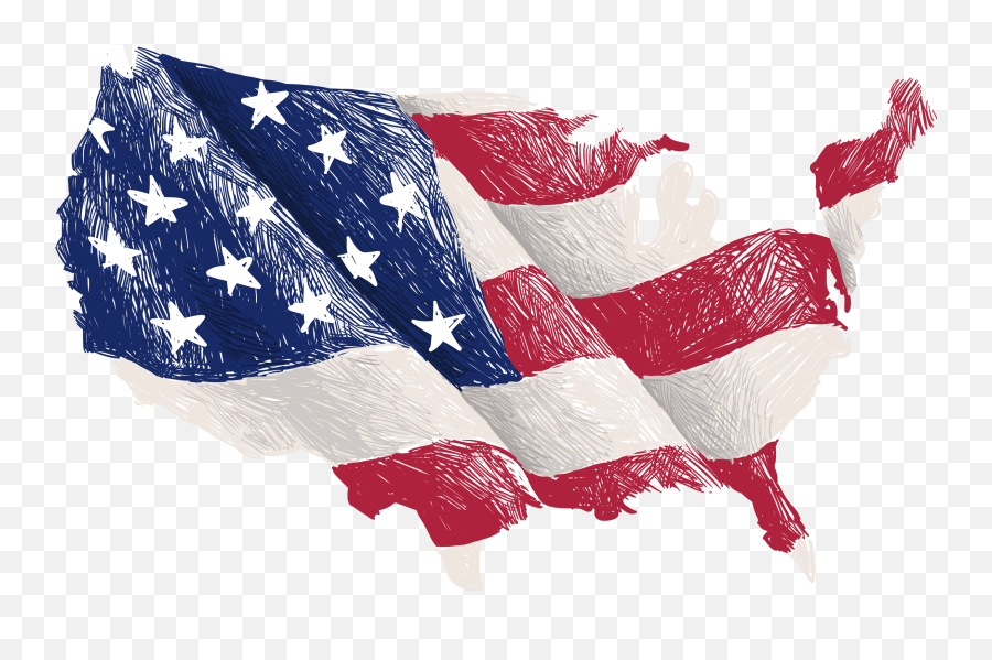 Vector Hand Painted American Flag - American Flag Transparent Emoji,Usa Emoji Map