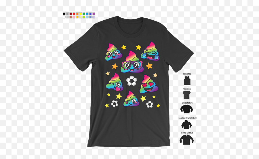 Rainbow Poop Soccer Stars Cute Faces - Illustration Emoji,Emoji Face Cupcakes