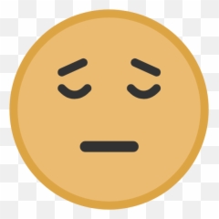 Yellow Pensive Face Graphic - Smiley Emoji