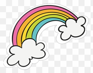 Rainbow With Clouds Clipart Sticker - Sticker Mania Rainbow Cartoon Emoji,Clouds Emoji