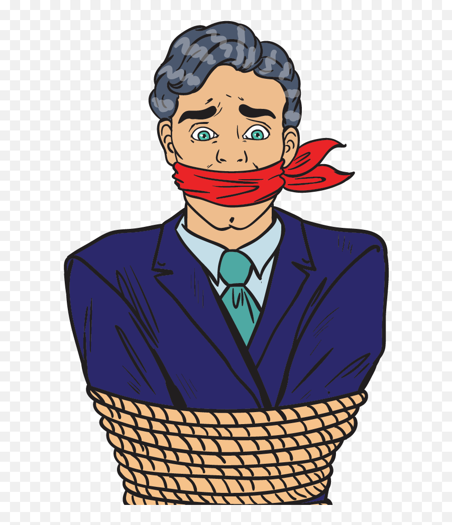 Call 3231 - Tied Up Man Cartoon Clipart Full Size Clipart Tied Up Man Clipart Emoji,Man And Skull Emoji