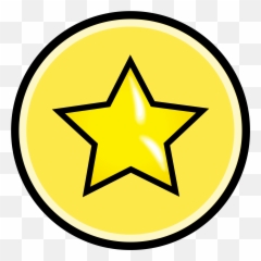 Button With Yellow Star Vector Clipart Image - In A Circle Emoji
