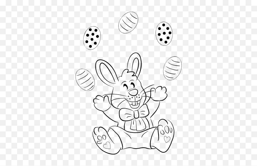 Easter Bunny Line Art - Easter Bunny Cartoon Svg Black And White Emoji,Bunny Ears Emoji