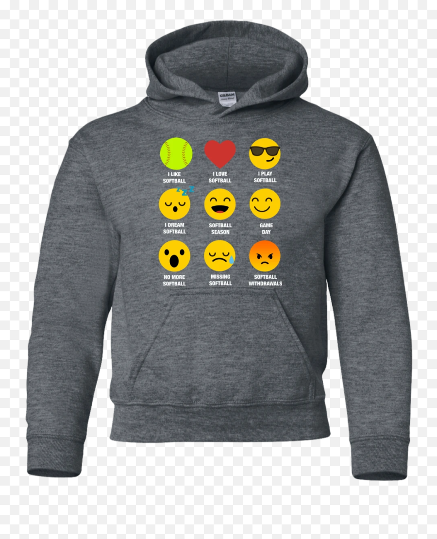 I Love Softball Emoji Emoticon Team - Jelly Hoodie,Emoji 83