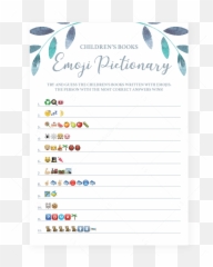 Leaf Baby Shower Emoji Pictionary Game Printable - Free