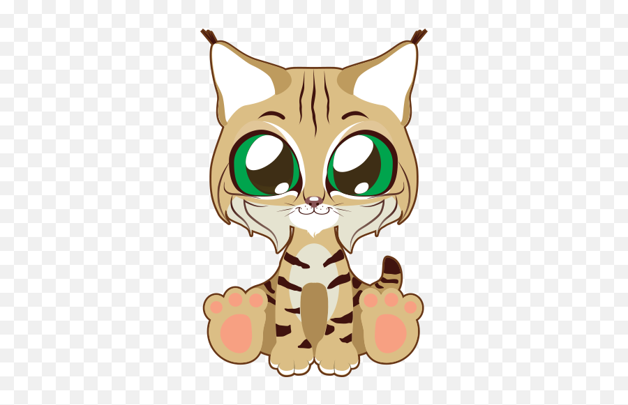 New 2017 Zoo Animals Stickers Emoji App - Cute Cartoon Pictures Of Bobcats,Animal Emoji App