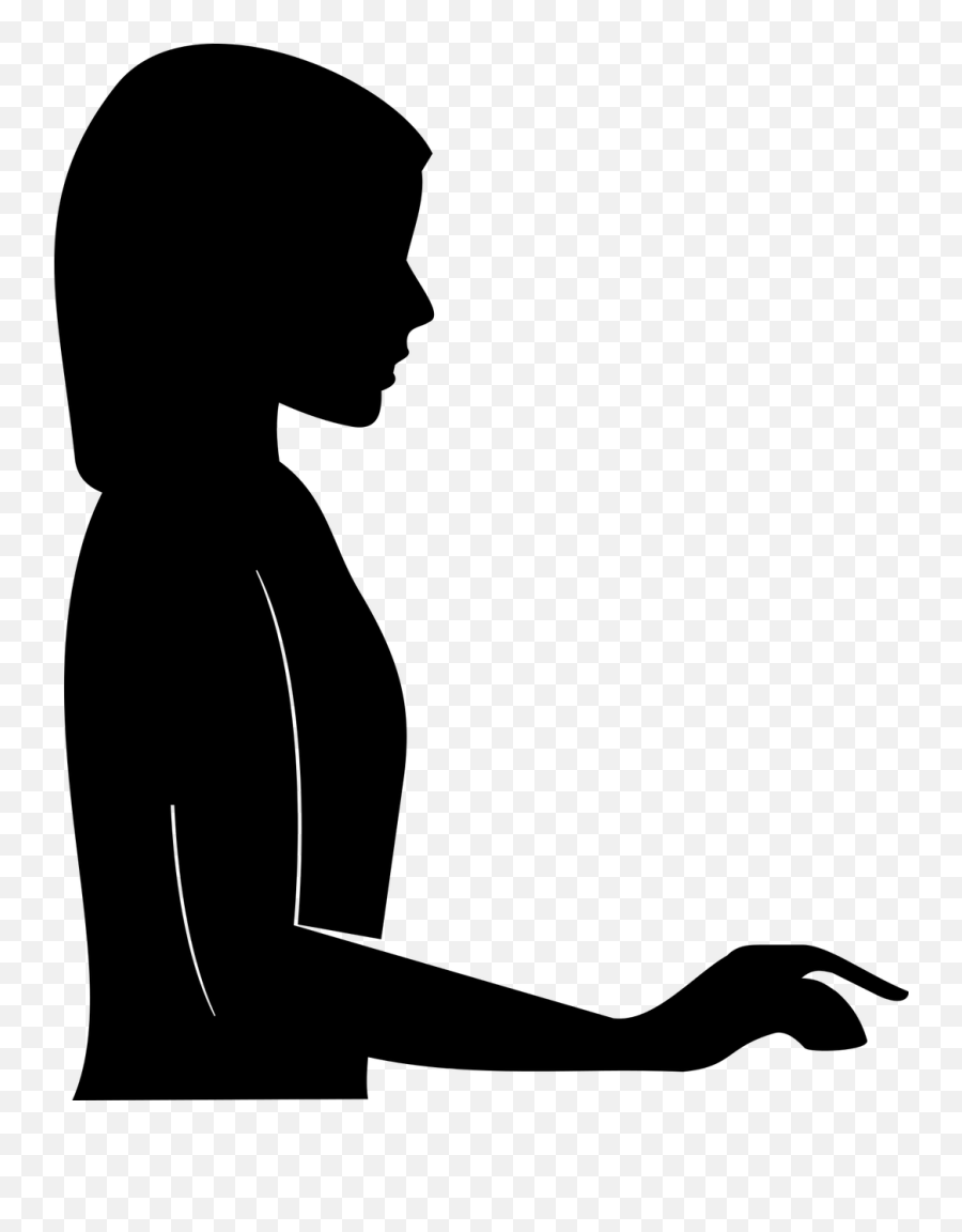 Arm Female Human Profile Silhouette - Woman Side Silhouette Png Emoji,Flexing Arm Emoji