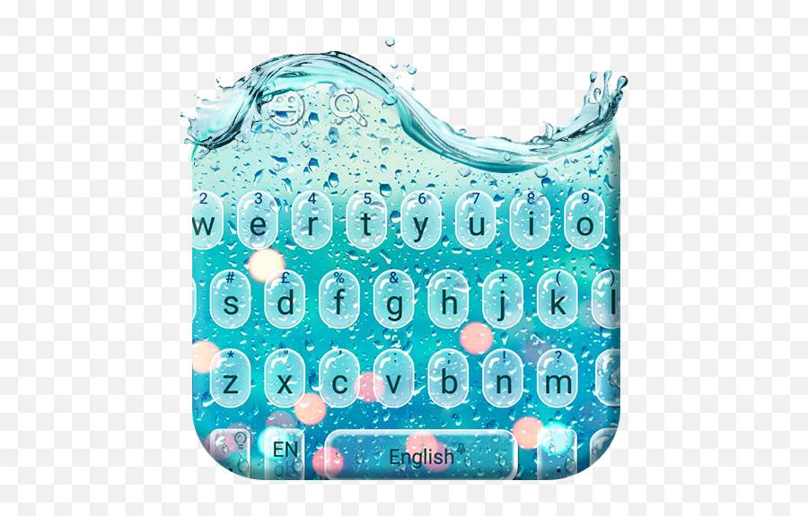 Blue Glass Water Keyboard Theme - Clip Art Emoji,Water Splash Emoji