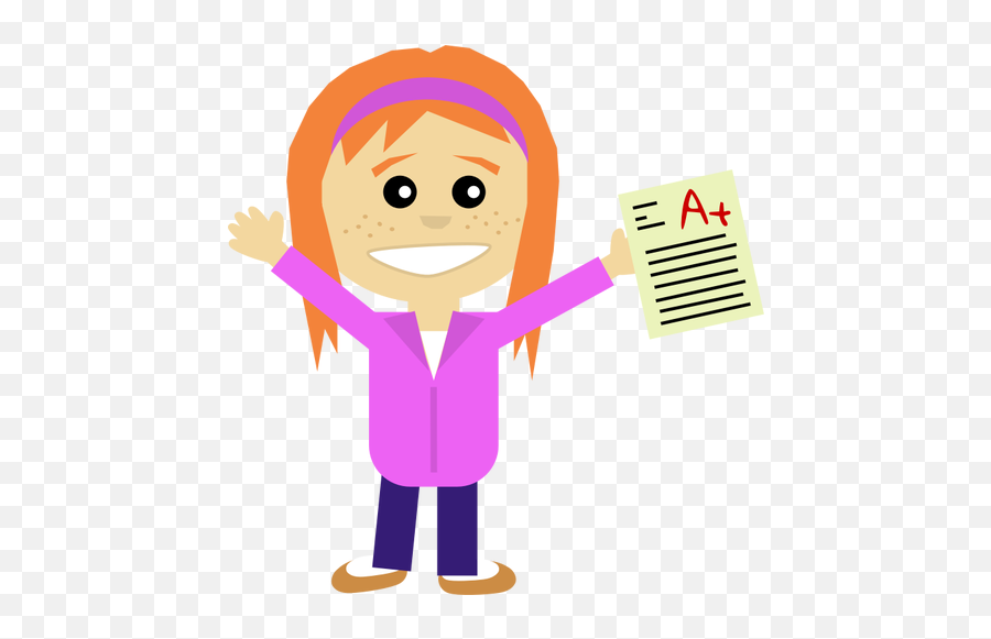 Excellent Student Girl - Happy Student Clipart Emoji,Santa Emoji