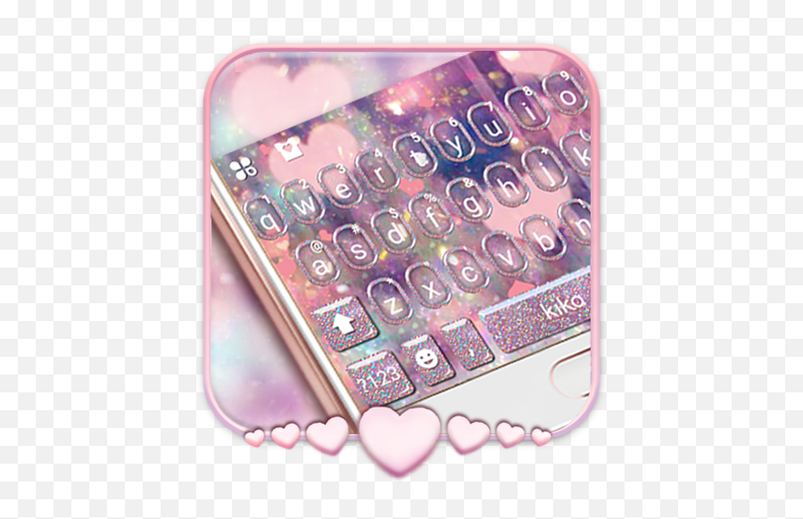 Download Rose Gold Heart Keyboard Theme 1 - Iphone Emoji,Gold Emoji Keyboard