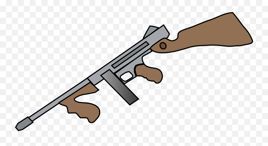 Machine Gun Gun Thompson Submachine Gun Automatic Weapon - Gun Clipart Emoji,Squirt Gun Emoji