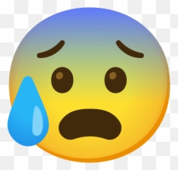 Anxious Face With Sweat Emoji - Smiley