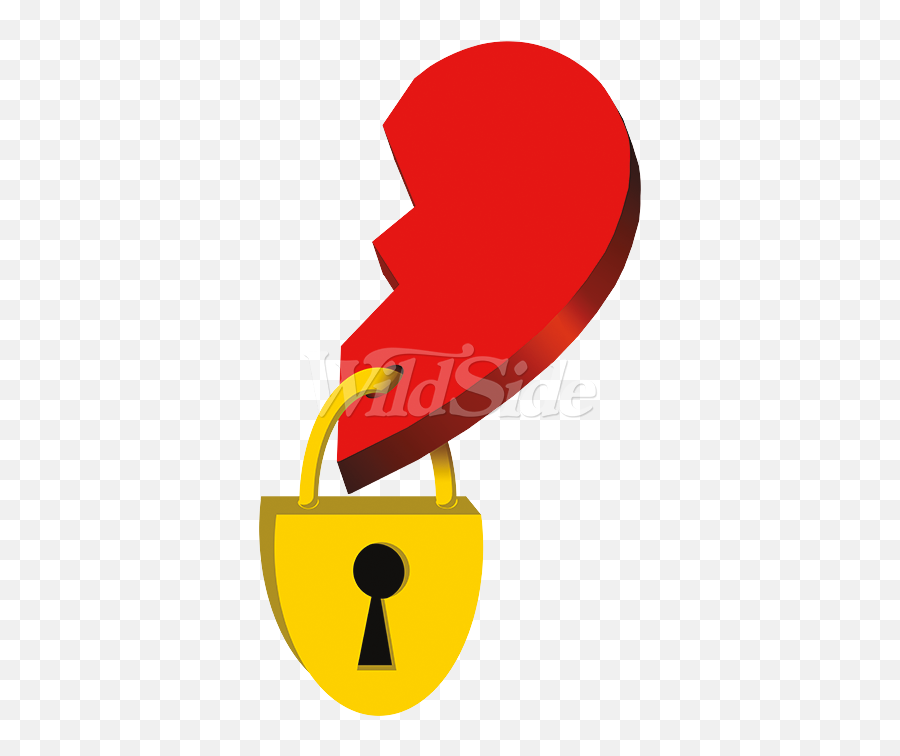 Split Heart With Lock - Emblem Clipart Full Size Clipart Happy Emoji,Locked Emoji
