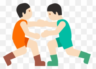 Men Wrestling Emoji Clipart -