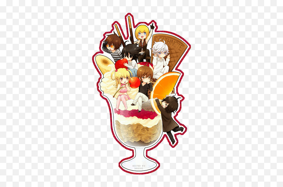 Ice Cream Glitter Gifs - Death Note Chibis Emoji,Ice Cream Emoticons