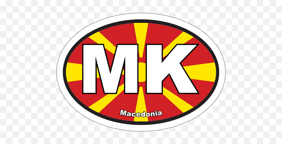 Macedonia Mk Flag Oval Sticker - Circle Emoji,Serbia Flag Emoji